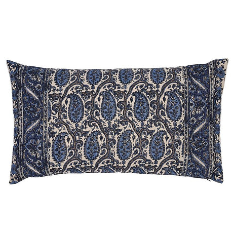 Schumacher Indigo 26" x 15" Daria Paisley Pillow