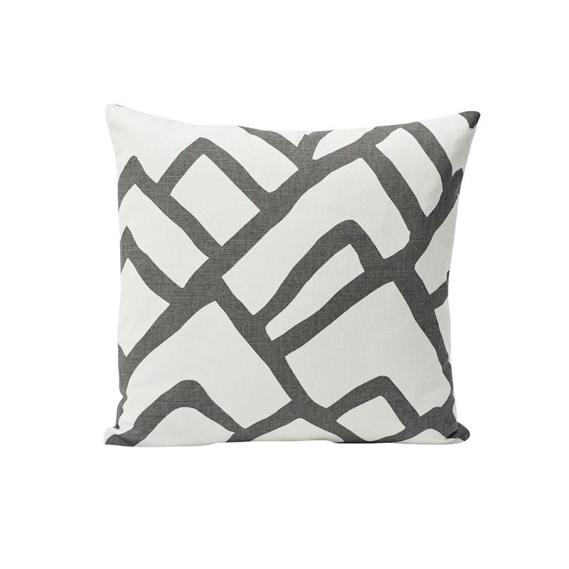 Schumacher Charcoal & White 20" x 20" Zimba Pillow