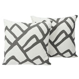 Schumacher Charcoal & White 20" x 20" Zimba Pillow