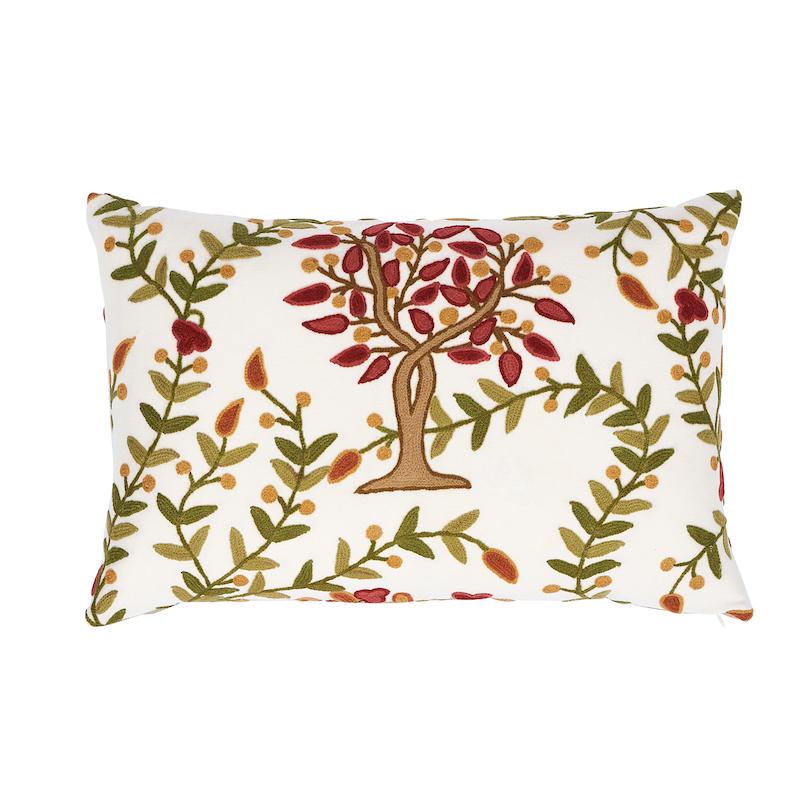 Schumacher Highgrove Tree Crewel Mulberry 16" x 24" Pillow