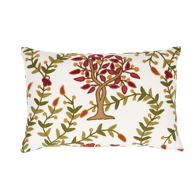 Schumacher Highgrove Tree Crewel Mulberry 16" x 24" Pillow