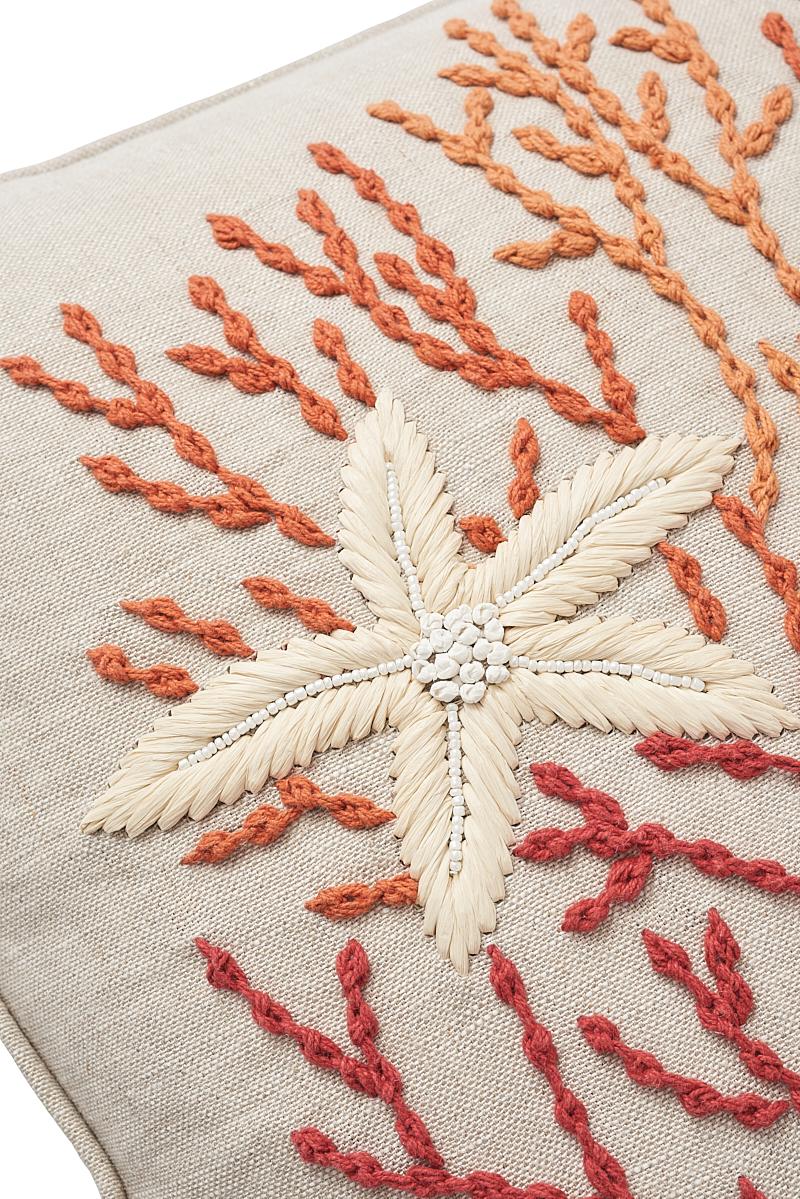 Schumacher Starfish Coral 18" x 18" Pillow