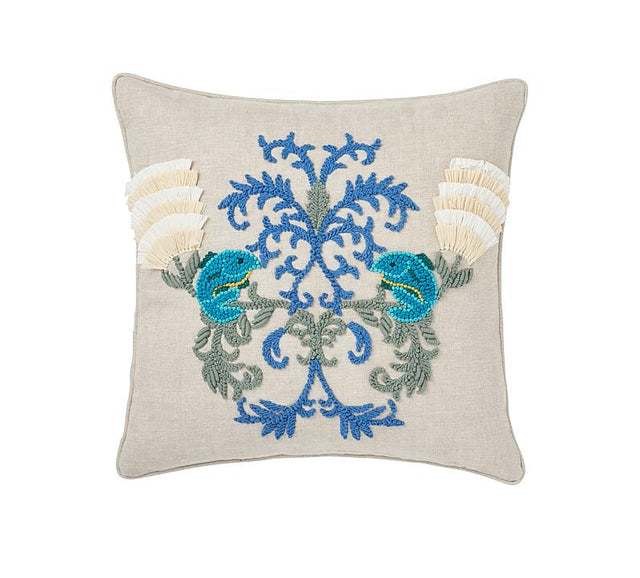 Schumacher Sea 18" x 18" Anemone Pillow