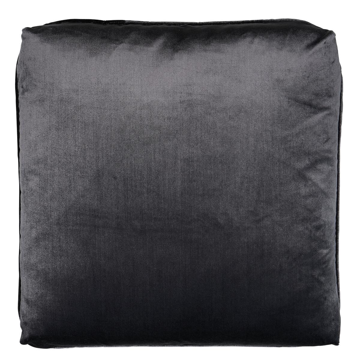 Schumacher Graphite 18" x 18" Venetian Silk Velvet Pillow