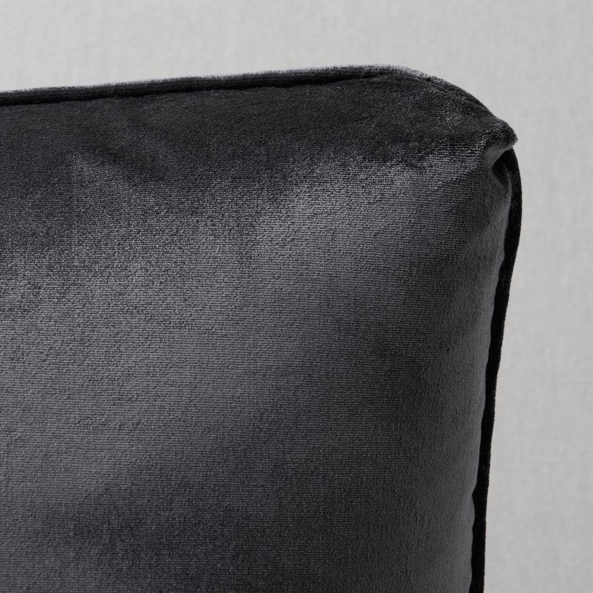 Schumacher Graphite 22" x 22" Venetian Silk Velvet Pillow