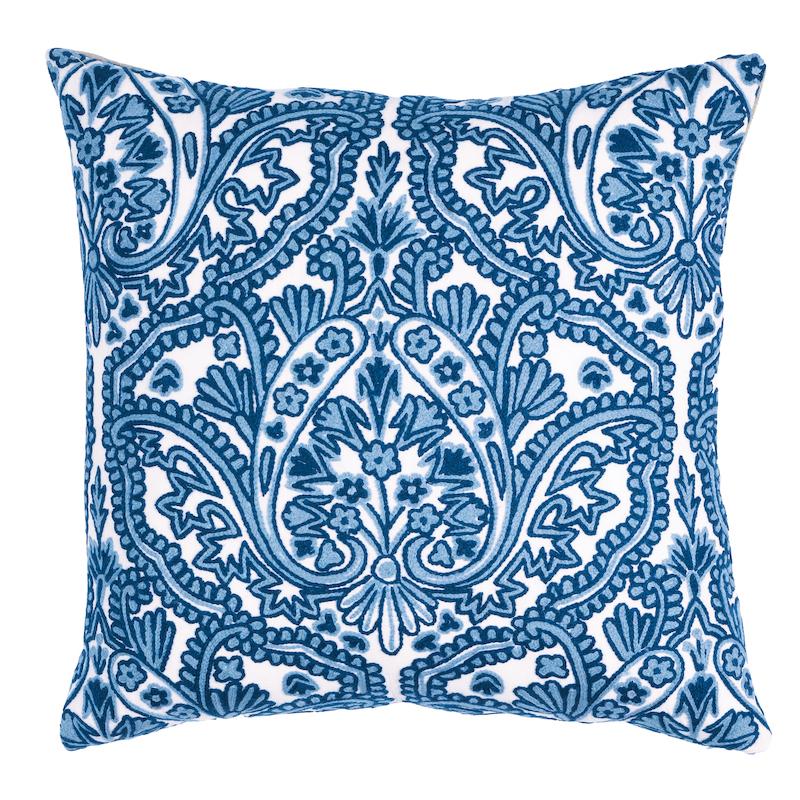 Schumacher Delft 22" x 22" Claremont Crewel Pillow