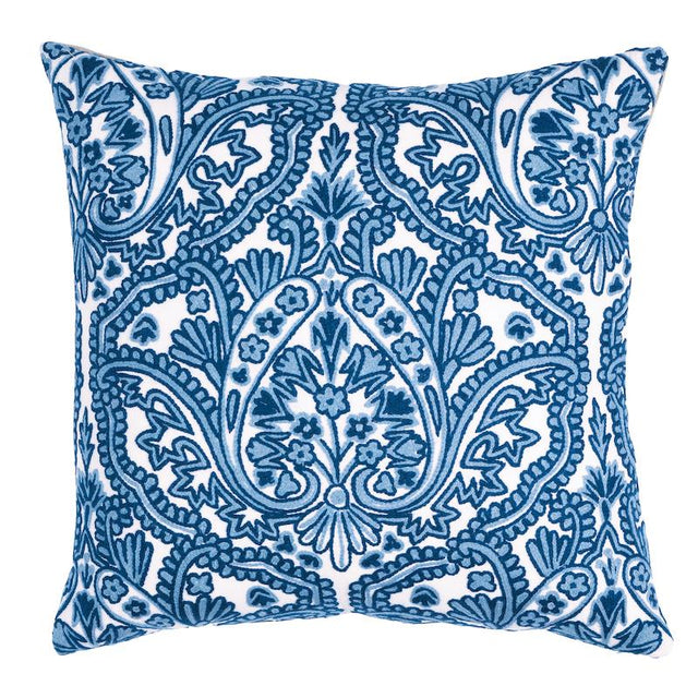 Schumacher Delft 22" x 22" Claremont Crewel Pillow