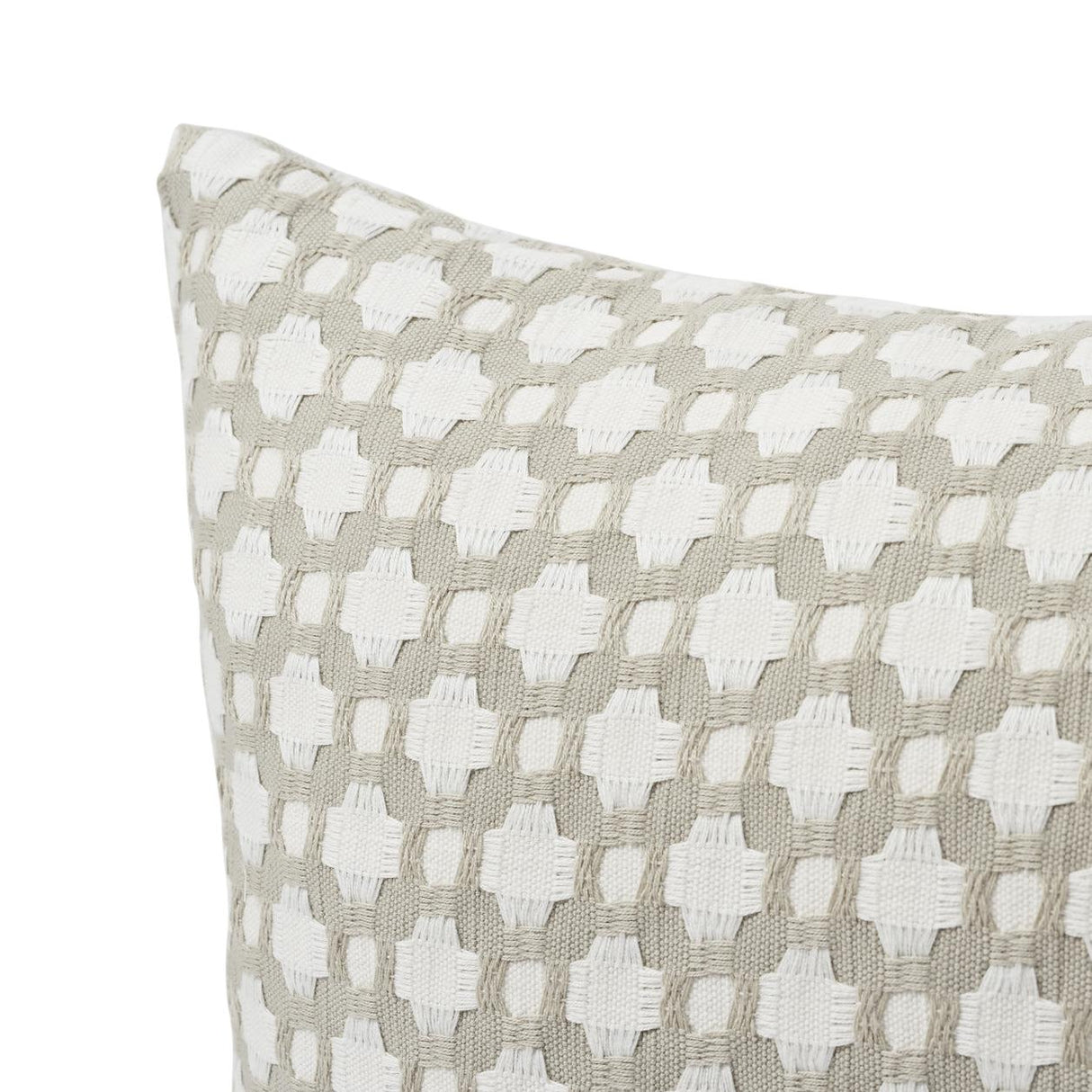 Schumacher Stone/White 16" x 16" Betwixt Pillow