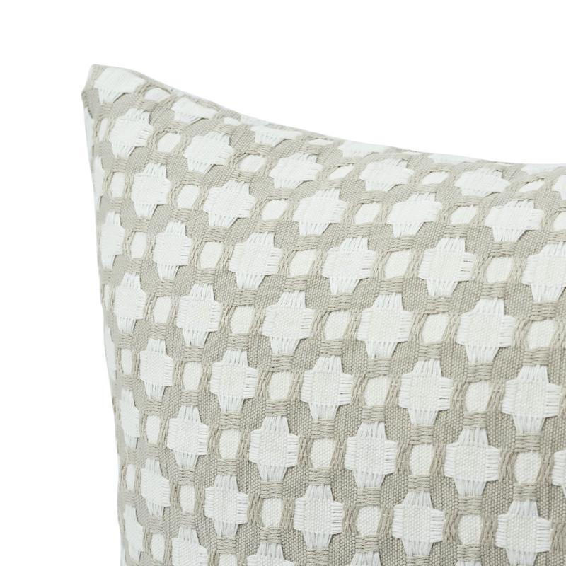 Schumacher Stone/White 18" x 18" Betwixt Pillow