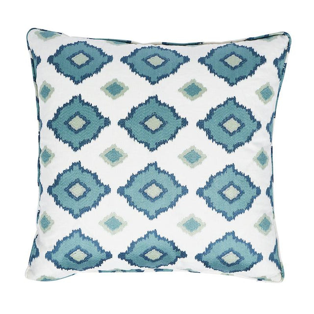 Schumacher Sikar Embroidery Sky Blue 20" x 20" Pillow