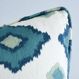 Schumacher Sikar Embroidery Sky Blue 20" x 20" Pillow