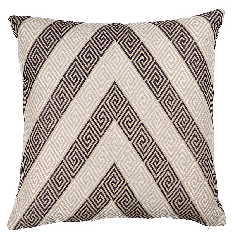 Schumacher Charcoal 20" x 20" Nebaha Embroidery Pillow