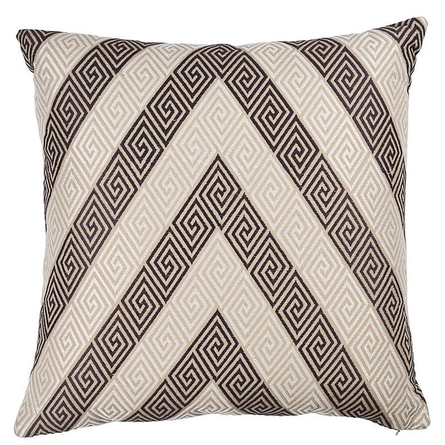 Schumacher Charcoal 22" x 22" Nebaha Embroidery Pillow