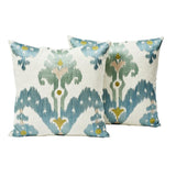 Schumacher Sky 18" x 18" Raja Embroidery Pillow