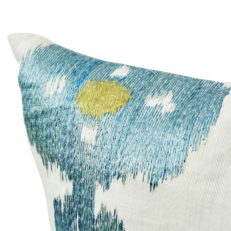 Schumacher Raja Embroidery Sky 18" x 18" Pillow