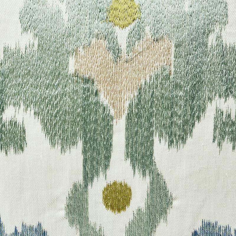 Schumacher Sky 18" x 18" Raja Embroidery Pillow