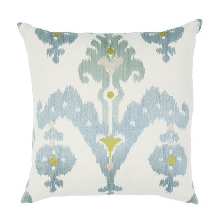 Schumacher Sky 22" x 22" Raja Embroidery Pillow