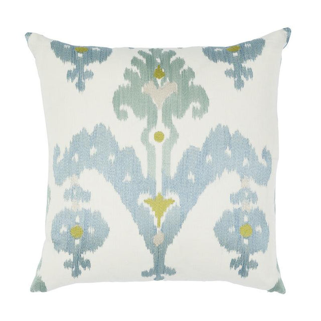 Schumacher Sky 22" x 22" Raja Embroidery Pillow