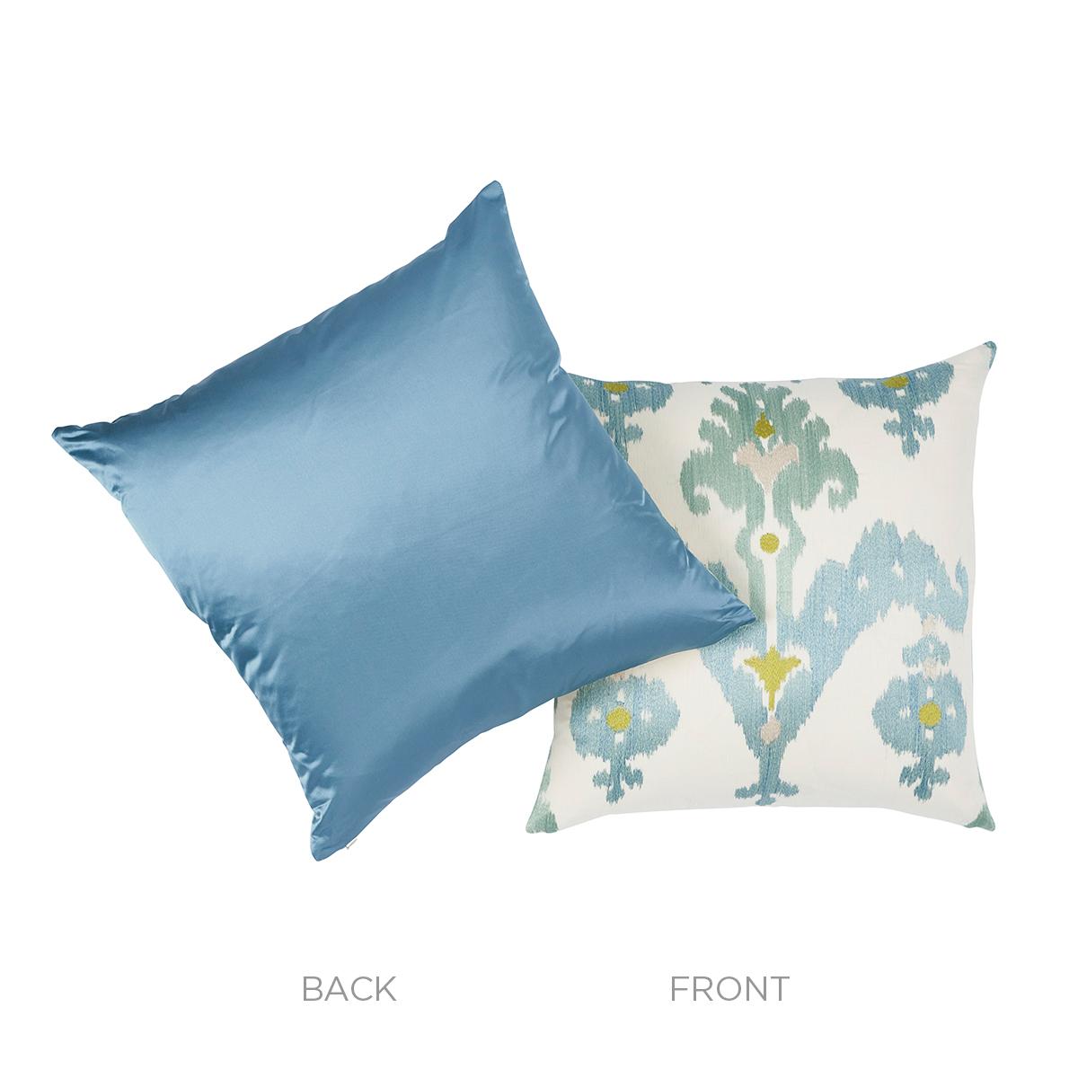 Schumacher Sky 22" x 22" Raja Embroidery Pillow
