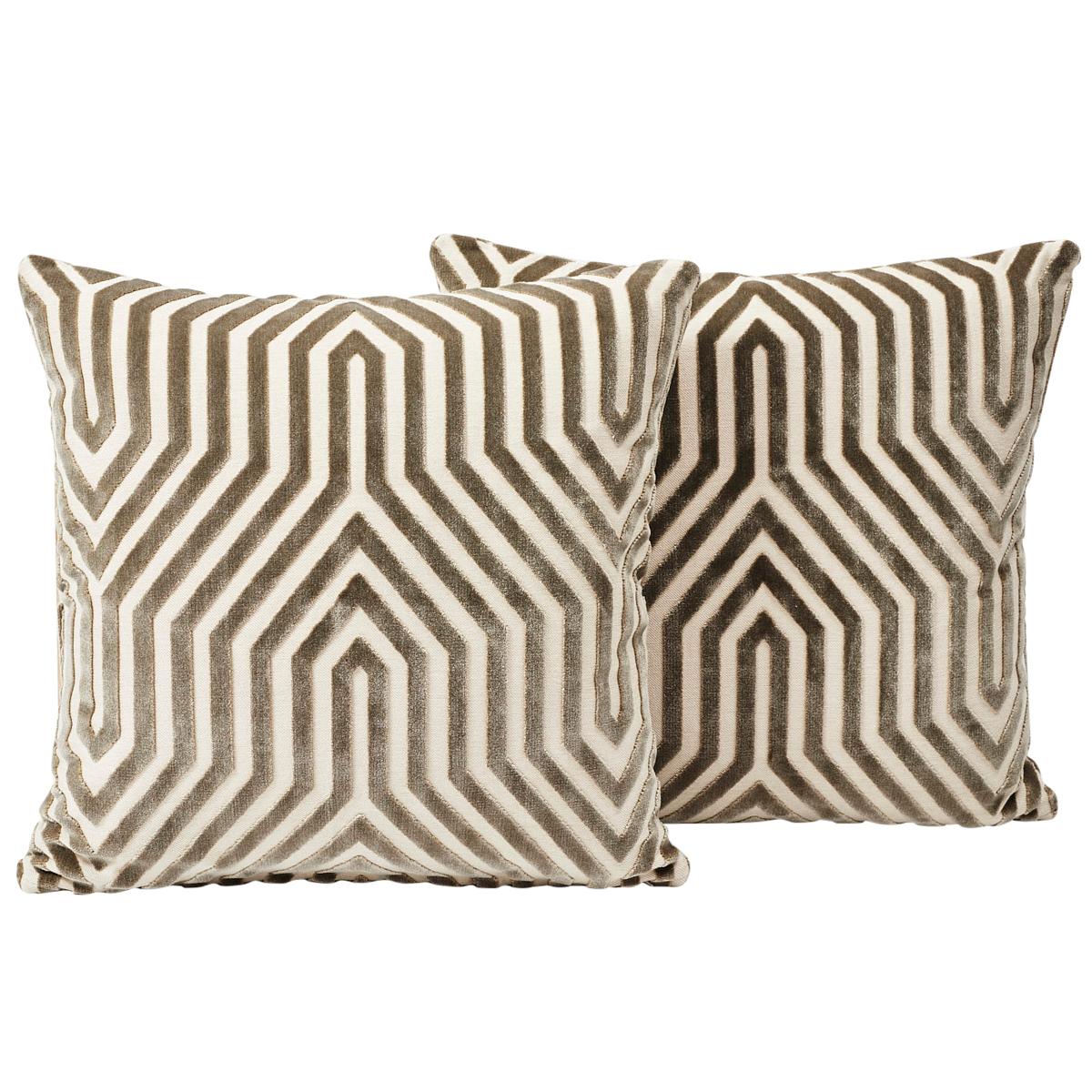 Schumacher Dove 18" x 18" Vanderbilt Velvet Pillow