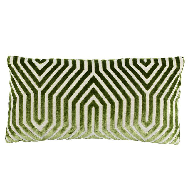 Schumacher Lettuce 24" x 12" Vanderbilt Velvet Pillow