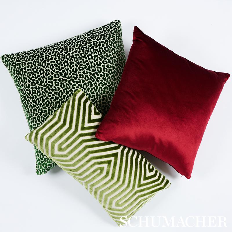 Schumacher Lettuce 24" x 12" Vanderbilt Velvet Pillow