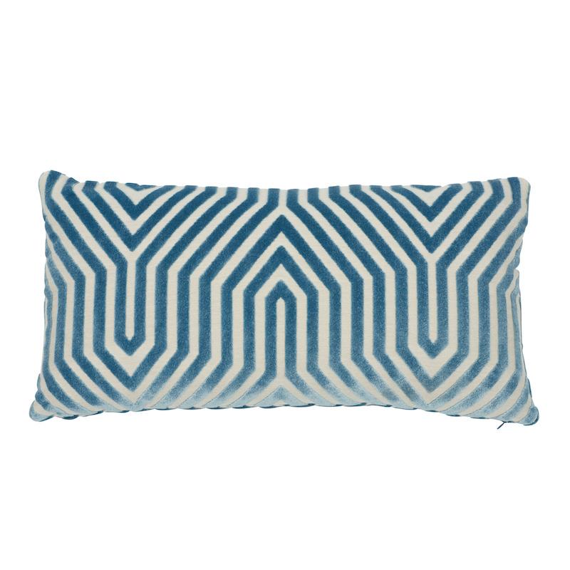 Schumacher Marine 24" x 12" Vanderbilt Velvet Pillow