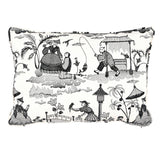 Schumacher Black 20" x 14" Bassano Toile Pillow
