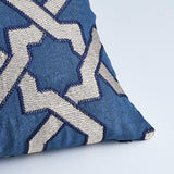 Schumacher Indigo 22" x 22" Cordoba Embroidery Pillow