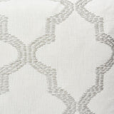 Schumacher Tangier Embroidery Silver 20" x 20" Pillow