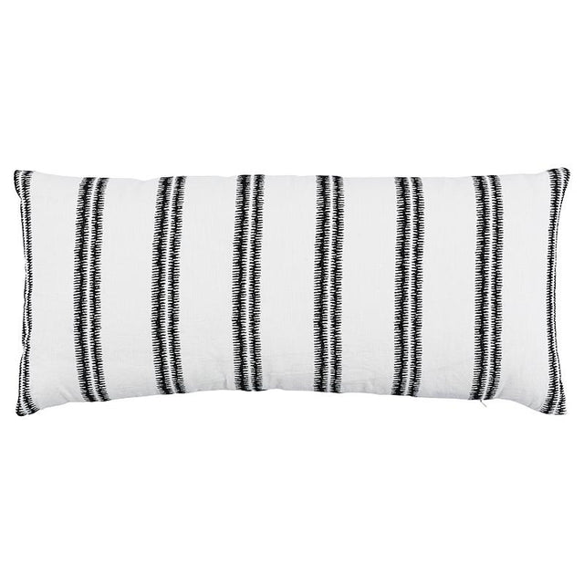 Schumacher Paloma Embroidery Ebony 30" x 14" Pillow
