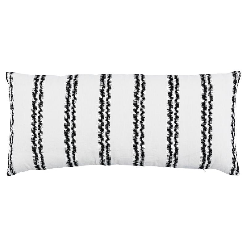 Schumacher Paloma Embroidery Ebony 30" x 14" Pillow