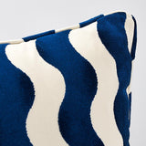 Schumacher The Wave Navy 22" x 22" Pillow