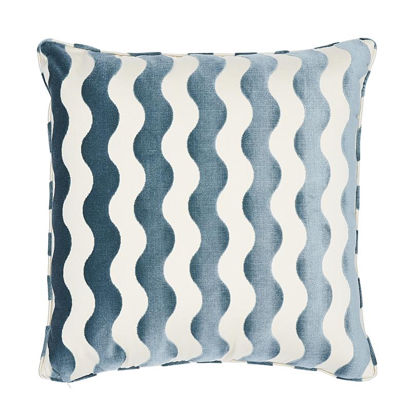 Schumacher Sky 22" x 22" The Wave Pillow