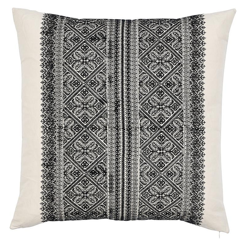 Schumacher Noir 22" x 22" Toledo Embroidery Pillow