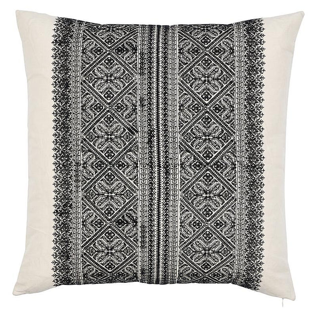 Schumacher Noir 22" x 22" Toledo Embroidery Pillow