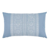 Schumacher Chambray & White 26" x 15" Toledo Embroidery Pillow