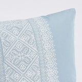 Schumacher Chambray & White 26" x 15" Toledo Embroidery Pillow