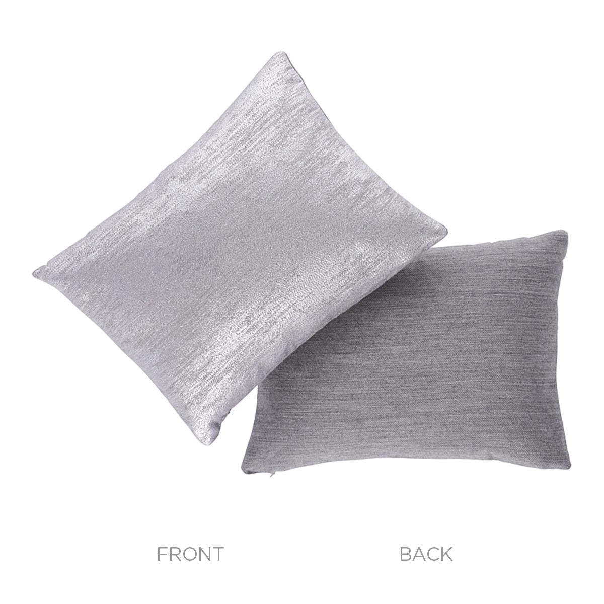 Schumacher Mercury 18" x 12" Argento Pillow