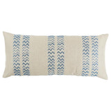 Schumacher Blue 30" x 14" Kudu Stripe Pillow