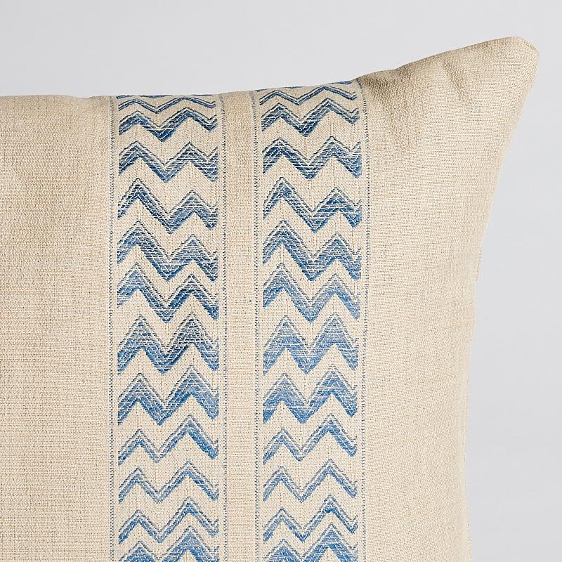 Schumacher Kudu Stripe Blue 30" x 14" Pillow