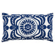 Schumacher Cobalt 26" x 15" Castanet Embroidery Pillow
