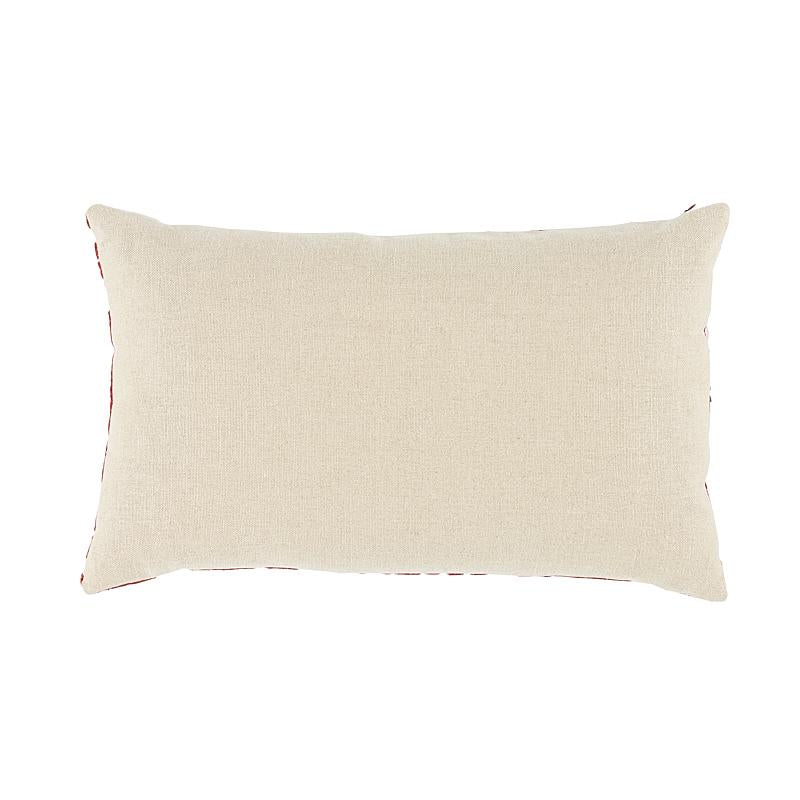 Schumacher Red 26" x 15" Castanet Embroidery Pillow