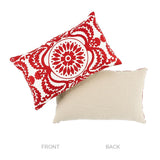 Schumacher Red 26" x 15" Castanet Embroidery Pillow