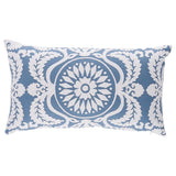 Schumacher Chambray 26" x 15" Castanet Embroidery Pillow