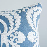 Schumacher Chambray 26" x 15" Castanet Embroidery Pillow