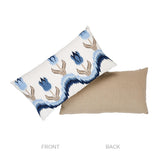Schumacher Blue 25" x 15" Tulip Flamestitch Pillow