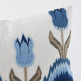 Schumacher Blue 25" x 15" Tulip Flamestitch Pillow