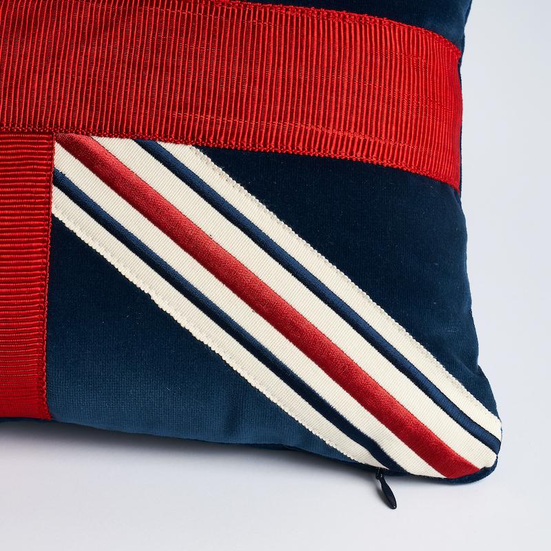Schumacher Union Flag Midnight 16" x 12" Pillow