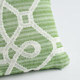 Schumacher Green & White 18" x 18" Ziz Embroidery Pillow